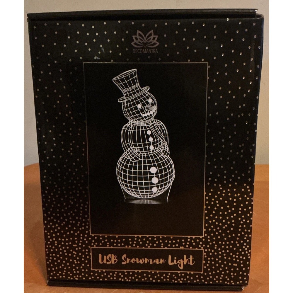 Decomantra USB Christmas Snowman Light, Seven Color Battery Or USB Power, Tested